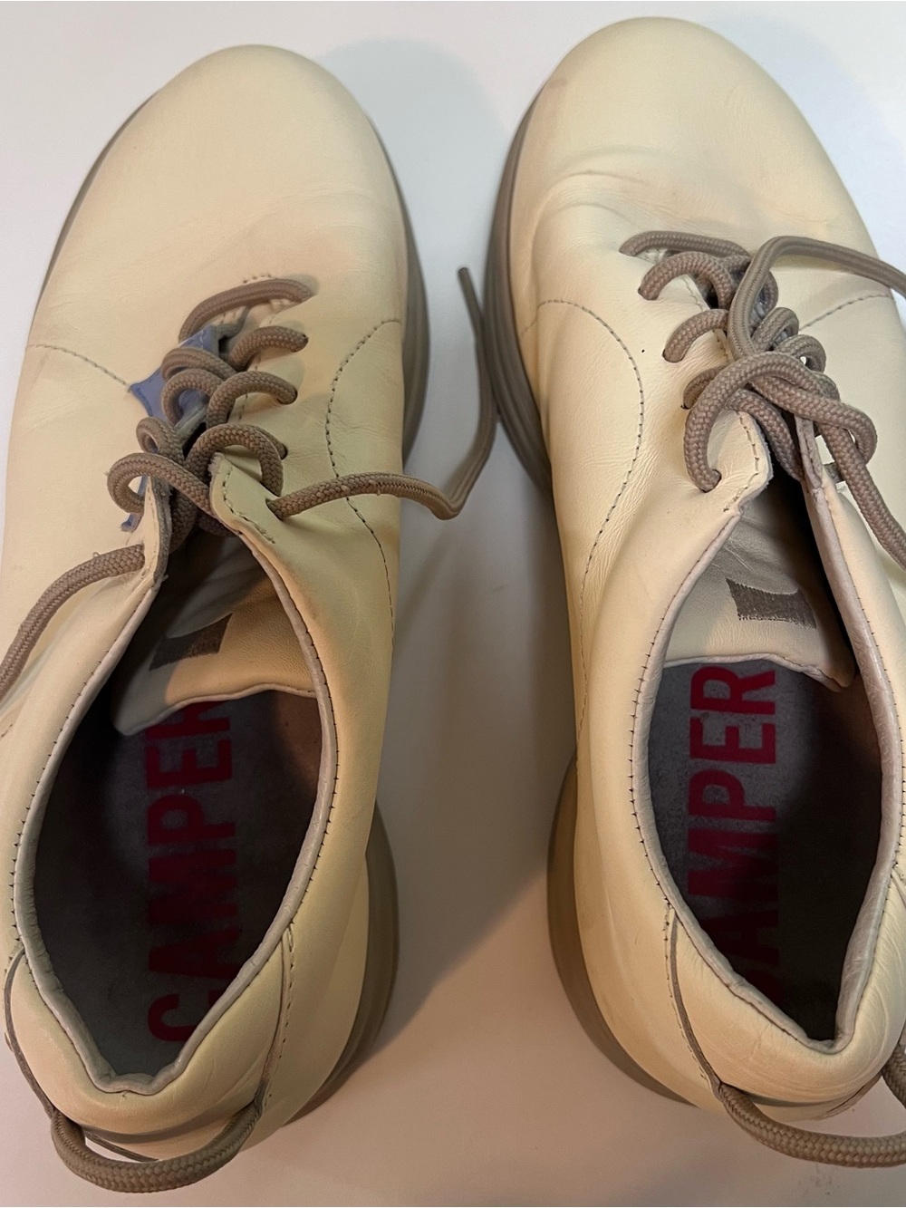 Camper Men’s Leather Casual Sneakers In Creamy Taupe Size Euro 40 / US 7-8